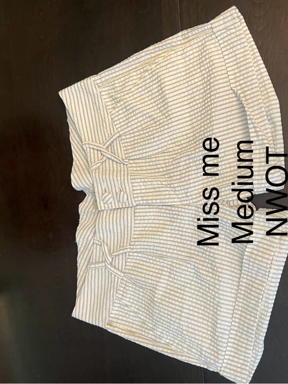 Miss Me White Striped Women’s Shorts